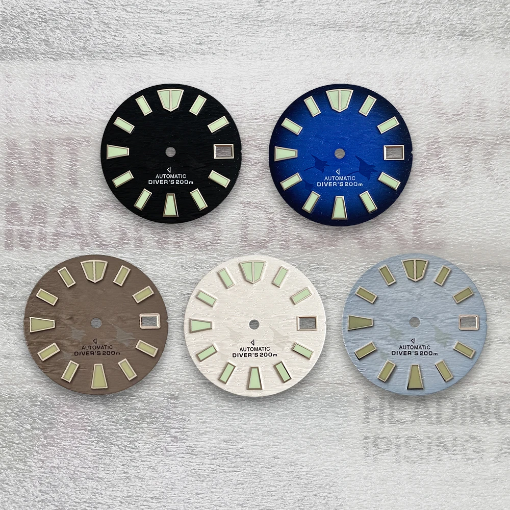 

28.5mm S Logo Bat Dial Fit NH35/NH36 Movement Sunburst C3 Strong Green Luminous High Quality Dial Watch Modification Accessories