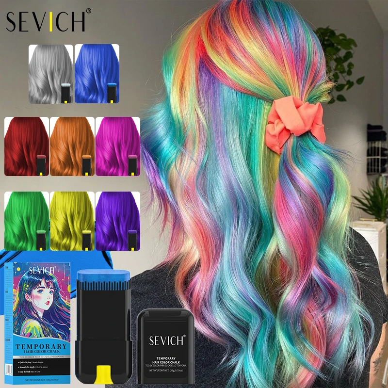 SEVICH Fashion One-time Hair Dye Stick with Comb DIY Hair Coloring Pen Temporary Long Lasting Hair Color Chalk Hair Colour Wax