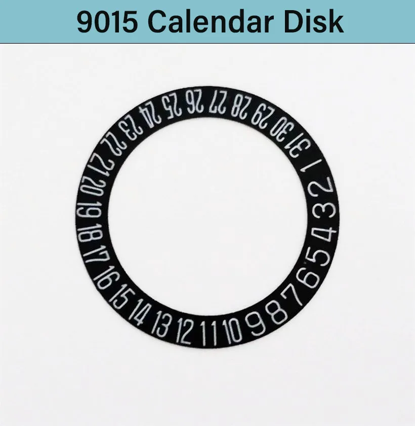 

Черный календарный диск для механических часов 9015, аксессуар для часового механизма с указанием положения даты на 3 и 6 часах