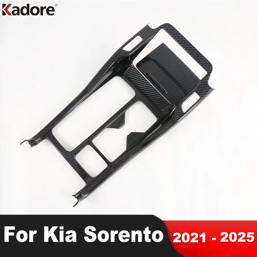 

Для Kia Sorento 2021 2022 2023 2024 2025 углеродное волокно, центральная консоль автомобиля, коробка переключения передач, панель, отделка, аксессуары для интерьера