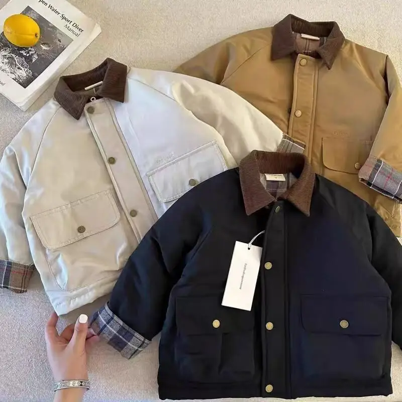 Children's Cotton Jacket Autumn/winter Boys' Japanese Workwear Jacket, Baby Windbreaker, Children's Cotton Jacket, Cotton Jacket