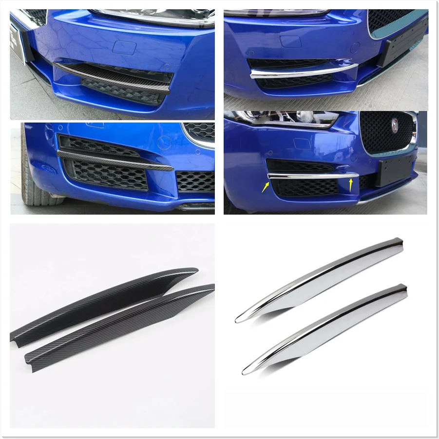 

For Jaguar XE 2016 - 2019 Accessories Bumper Front Fog Lights Foglight Lamp Cover Trim ABS Chrome / Carbon Fiber Exterior Kit