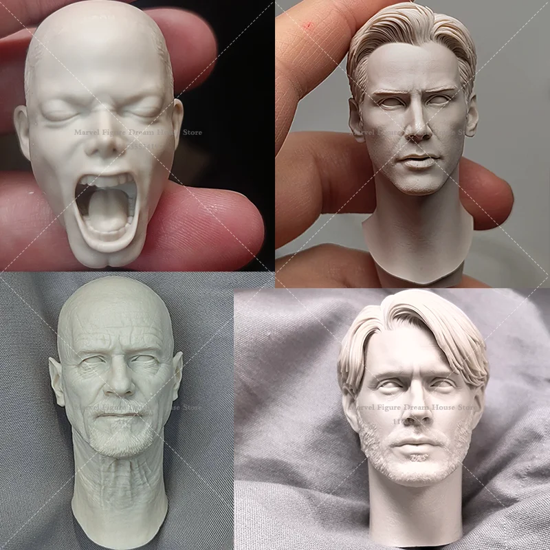 1/6 Scale White DIY Not Colored Male Head Sculpt TV Series Character Actor Pop Megastar For 12-inch Dolls Action Figure Soldier