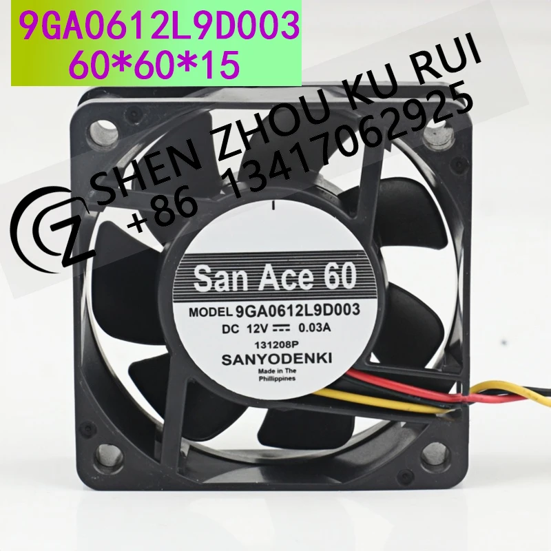 

Sanyo 12V 0.03A 6015 6CM three-wire ultra-thin mute ball bearing chassis 9GA0612L9D003 Cooling fan