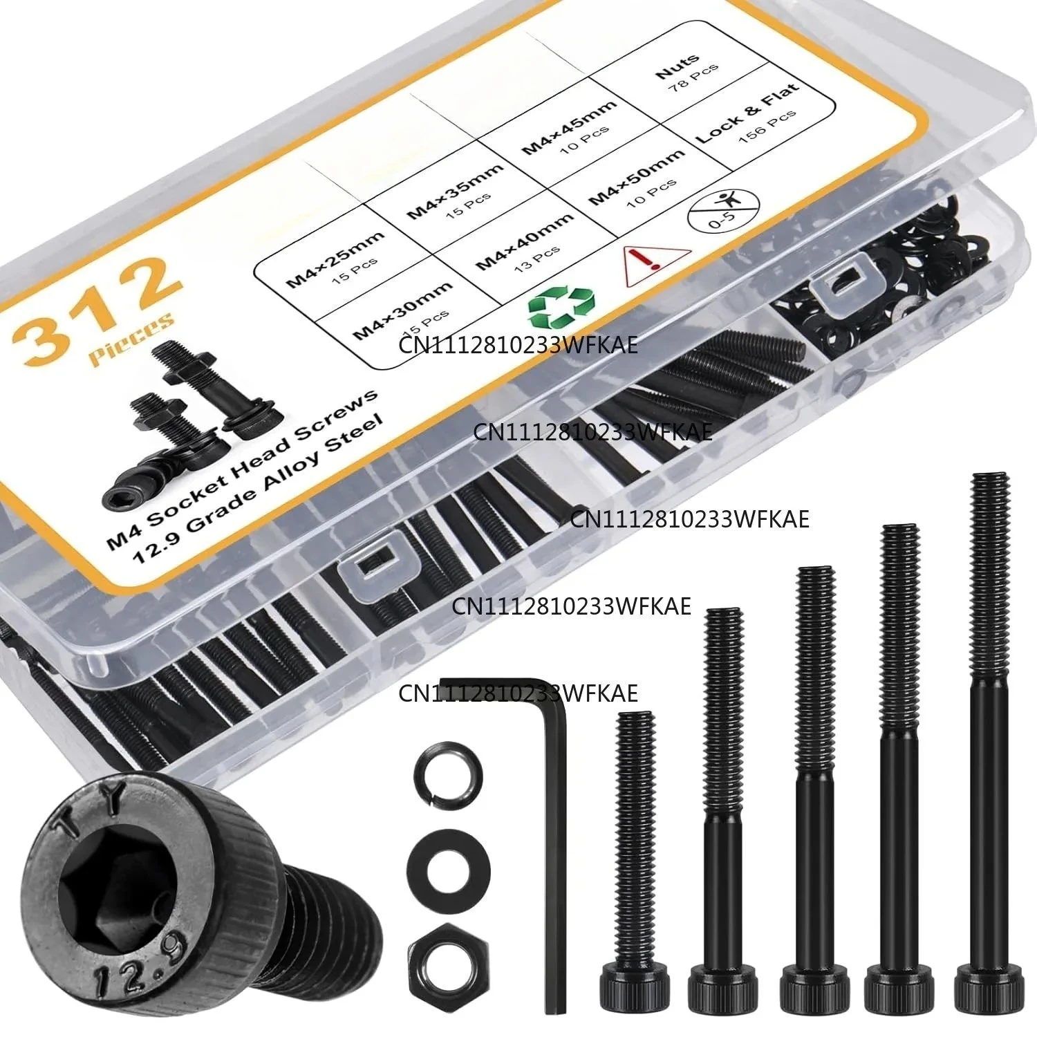 Hot Seller - 440pcs M3-M4 (6-50mm) bolt and nut set suitable for 3D printer DIY