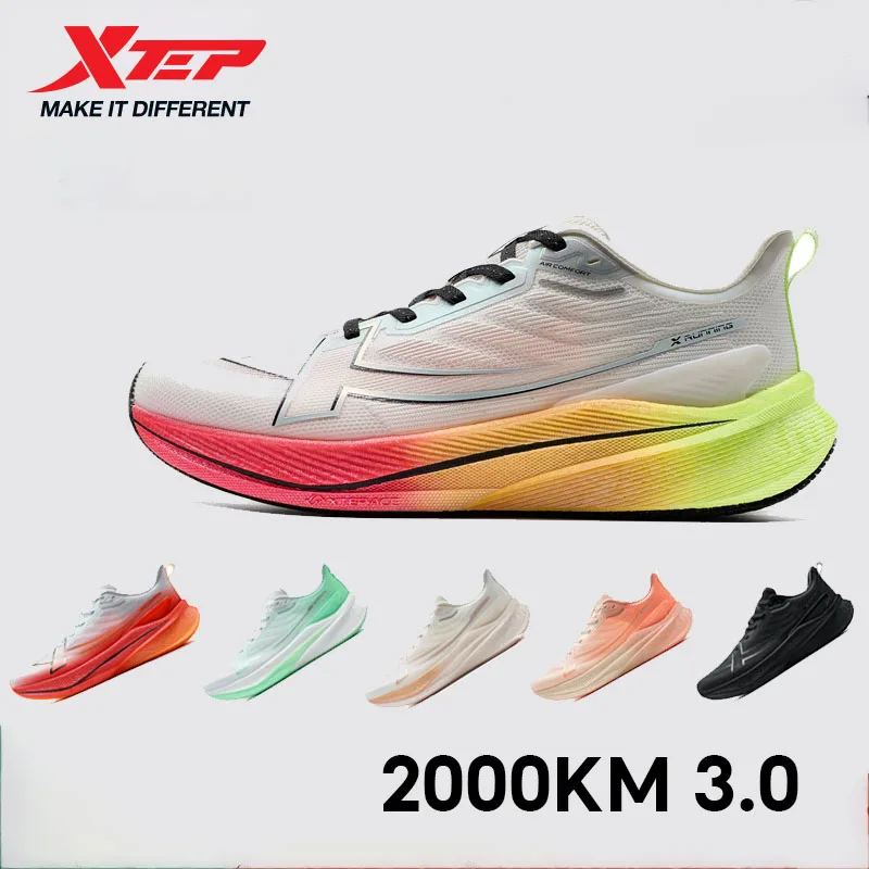 Xtep Men's Running Shoes 2000km 3.0 2025 Spring Lightweight Cushioned Wear-Resistant Training Jogging Sneakers 875119110032