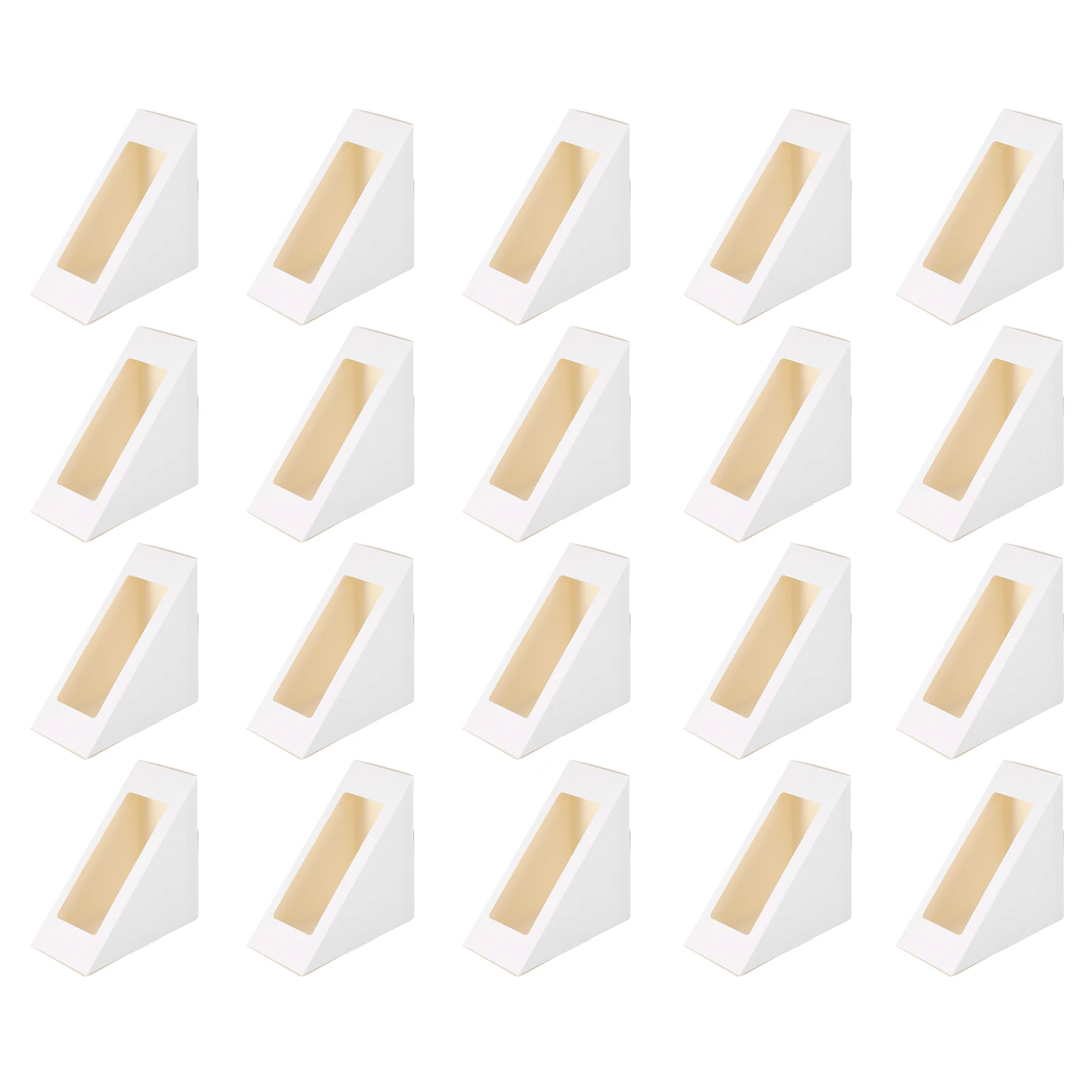 

20 Pcs Sandwich Wrapping Boxes Food Grade Paper Containers Cake Packing Triangle Dessert Box Pastry Box Safe Use
