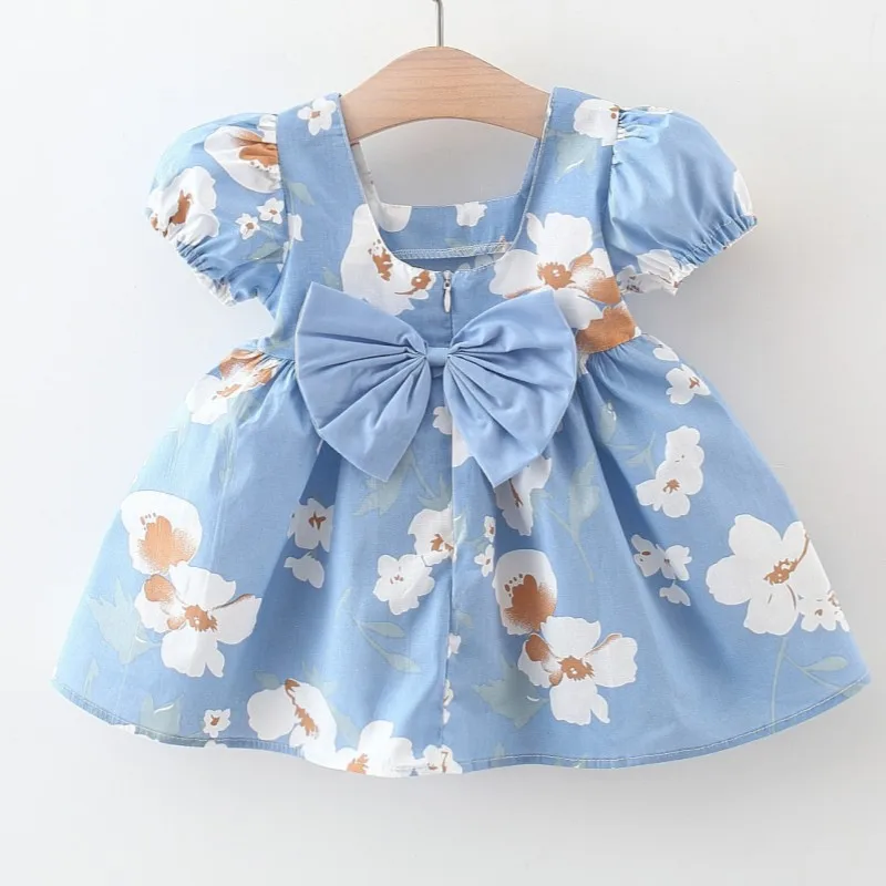 Summer Infant Baby Girls Dress Casual Print Dress for Girls\' Baby Clothing 1 Year Birthday Dresses Infant Toddler Clothes