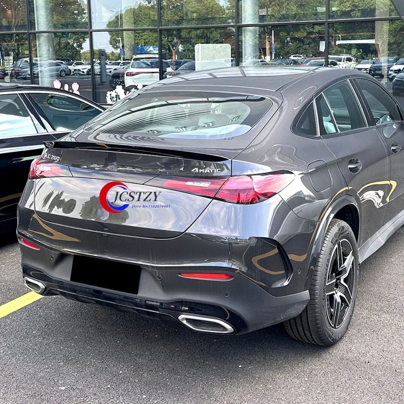 ABS-Kunststoff Heckklappenspoiler Flügel Schwarz Carbon Exterieur Tuning Zubehör für Mercedes Benz GLC Coupé C254 2024+