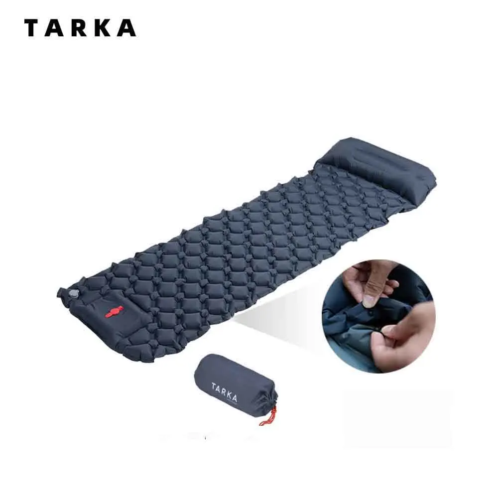 TARKA Inflatable Camping Mats Sleeping Pad Outdoor Tourist Air Cushion With Pillow Self-Inflating Mattress For Hiking Picnic