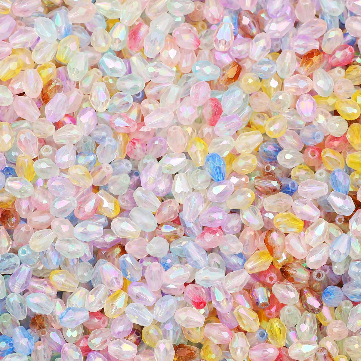 6x9mm Glass Teardrops with AB Crystal MultiColor Finish Handmade DIY for Jewelry Making Suitable Bead Strings Loose Beads Access