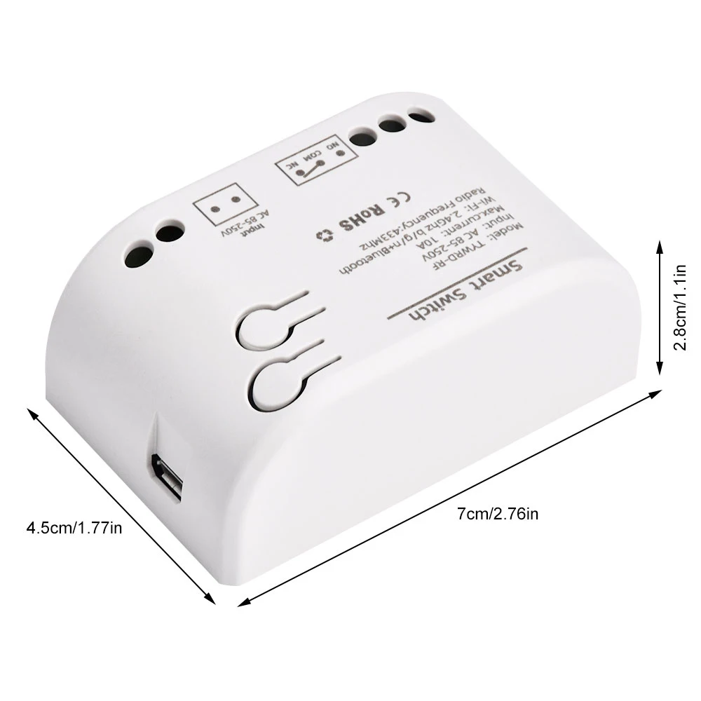 Tuya WiFi USB5V DC7-32V AC85-250V 12V 24V 220V 1 Channel Receiver 10A Relay For Smart 1ch Switch Module Wireless Control