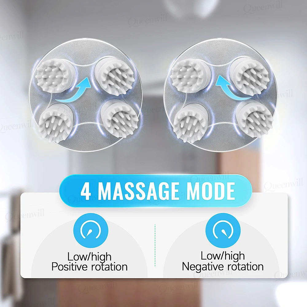 Cordless Electric Scalp Massager Rechargeable Head Massage Machine Scratcher With 76 Kneading Nodes For Hair Growth Stress Relax image 3