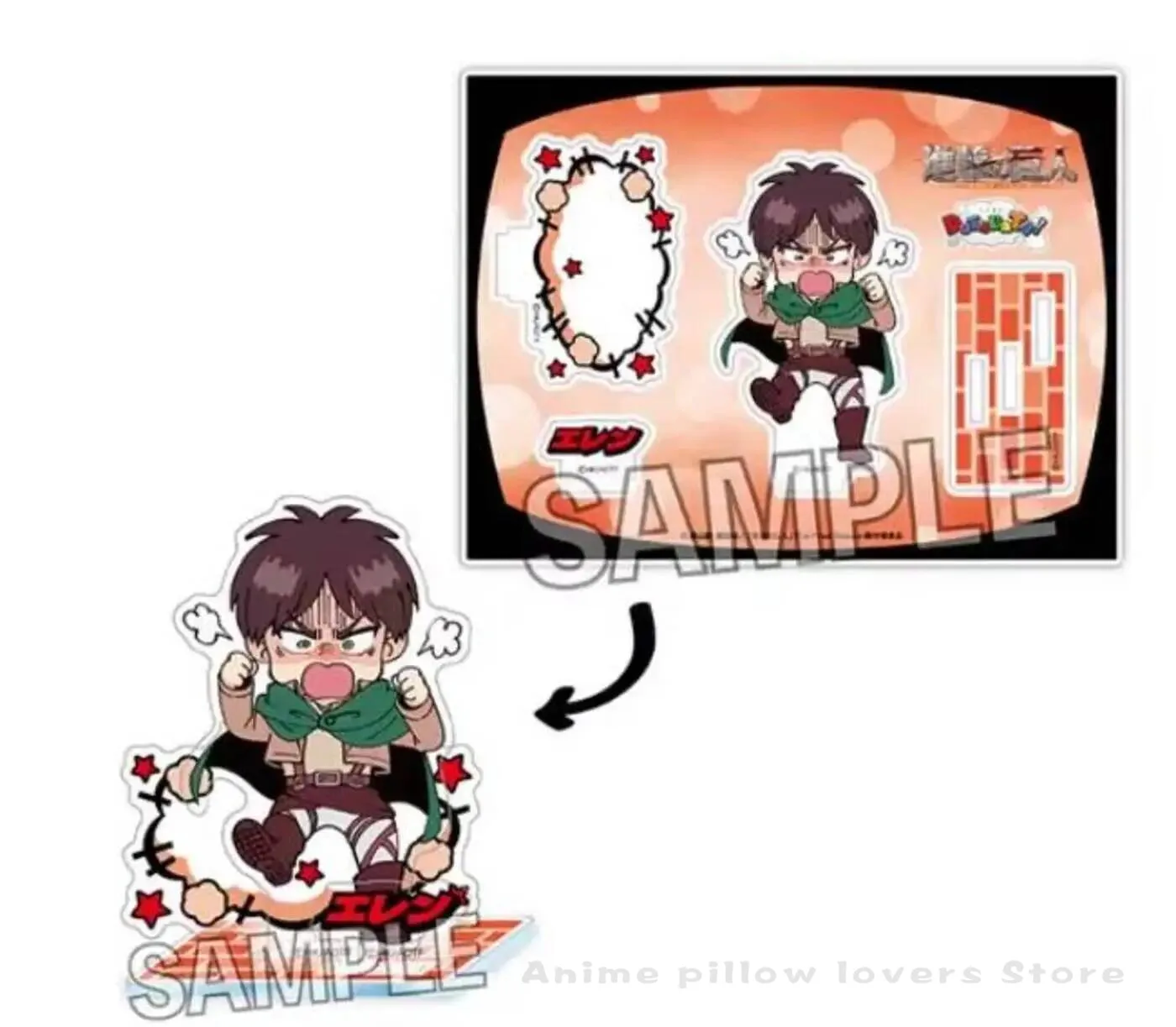 Figurine Anime Attack On Titan Eren Jaeger Mikasa·Ackerman, plaque modèle en acrylique, collection Cosplay, décoration de bureau, cadeaux