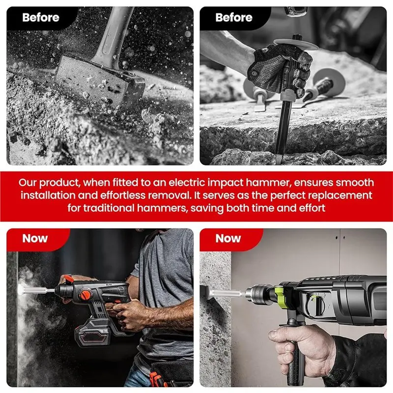 أداة جلبة SDS Plus مقاس 6 × 1-1/4 بوصة، 16 نصيحة لقمة مطرقة بوش لإصلاح الخرسانة، وإعداد التصحيح، وإزالة السطح الخشنة-B91B #2