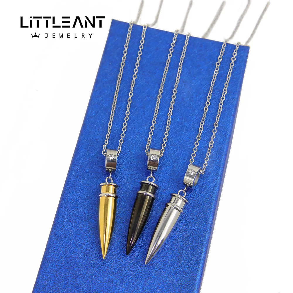 Hip Hop Bullets Pendant Necklace Stainless Steel for Men Daily Wearing Party Punk Box Chain Male Accessories Jewelry Gift