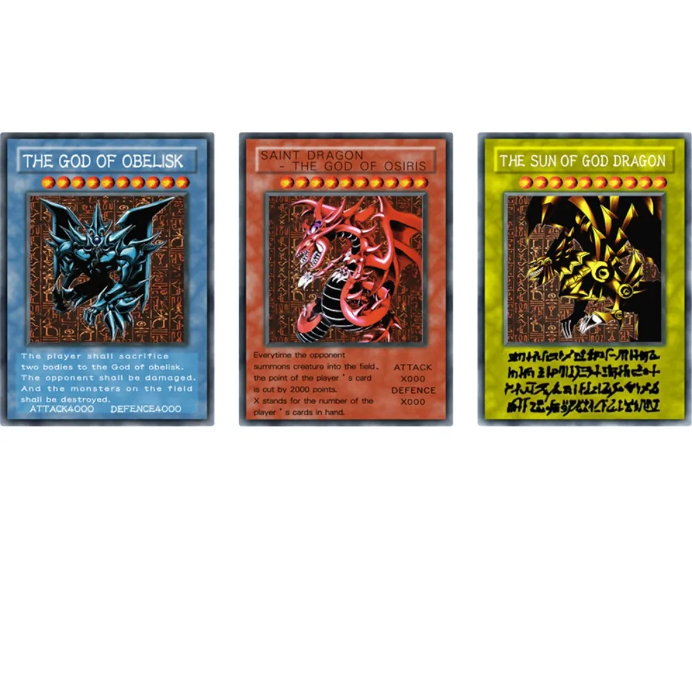 Yu Gi Oh Egyptian God THE GOD OF OBELISK Animation Characters Refraction Flash Card Anime Classics Game Collection Cards Toy