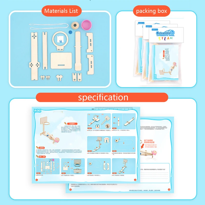 Shopfiy Hot New Toys 2021 Kids Basketball Machine kit di esperimenti scientifici Stem giocattoli per attrezzi in legno fai da te altri giocattoli educativi