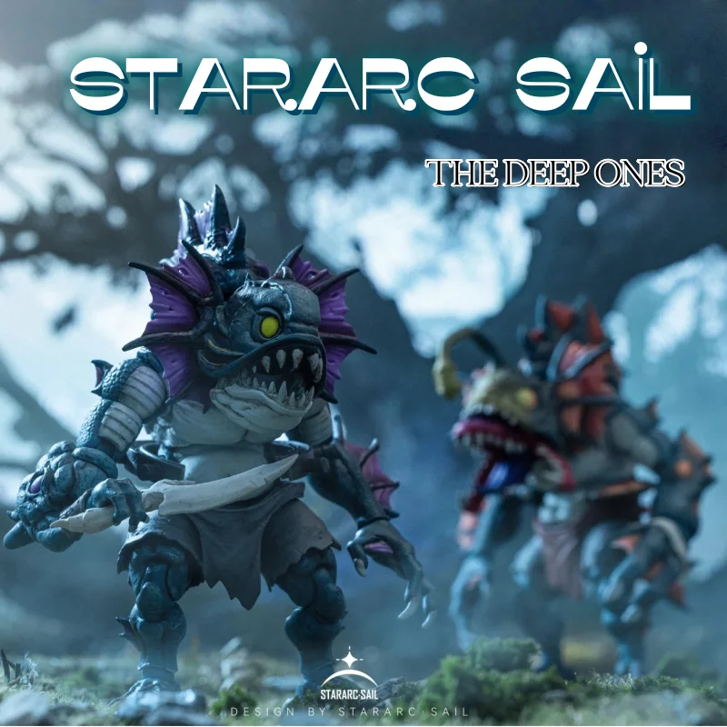 

В наличии Stararc Toys Cthulhu Sanzero Series The Deep Ones Diver Fish Monster Супер подвижная экшн-модель Фигурка Монстр Подарок