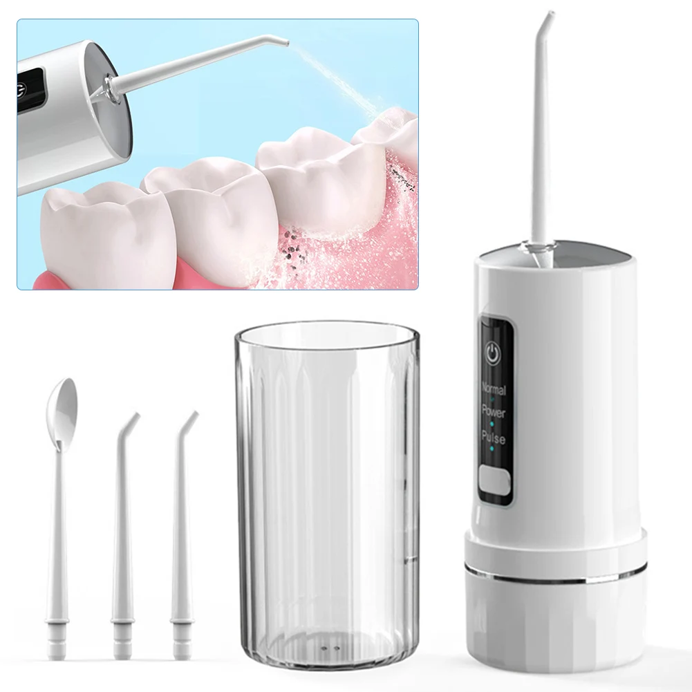 3.5W Oral Irrigator Rechargeable Water Flosser Portable Dental Water Jet Floss 230ml Water Tank 3 Mode Waterproof Teeth Cleaner