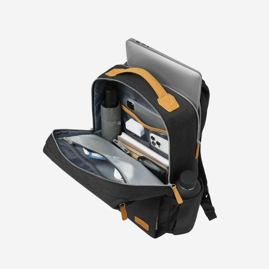 حقيبة ظهر Nordace Siena Pro 15 الذكية مع شحن USB - حقيبة ظهر للكمبيوتر المحمول مقاس 16 بوصة سعة 20 لترًا حقيبة ظهر يومية للسفر اليومي أو العمل باللون الأسود #5