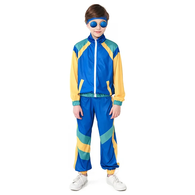 Kids Girls Boys 80s 90s Hippie Costumes Children Vintage Rock Disco Outfits Cosplay Carnival Halloween Fancy Party Dress Suit