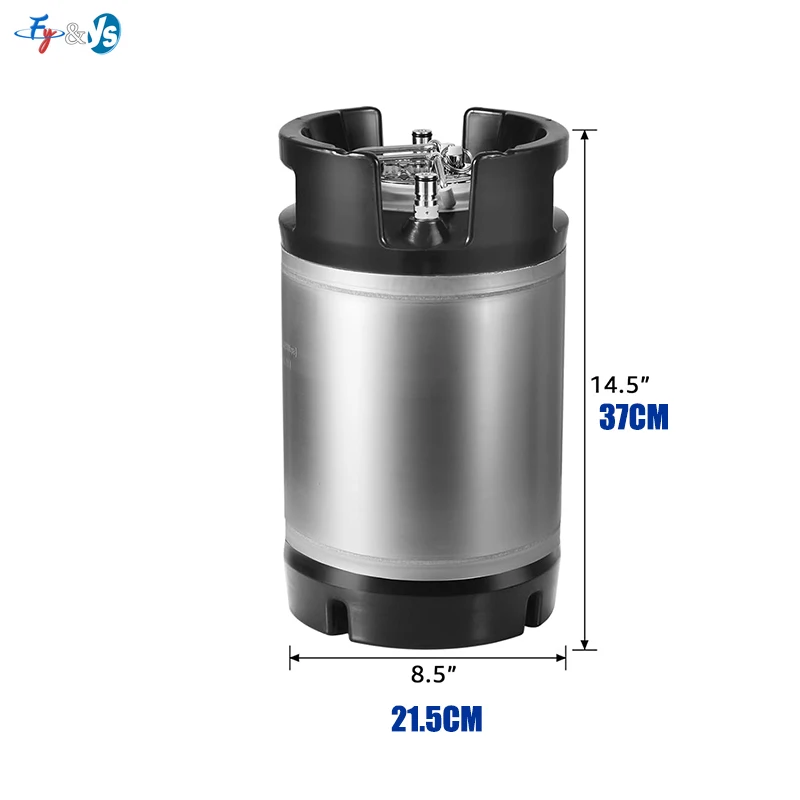 New 10L Ball Lock Keg Stainless Steel Beer Keg With Rubber Handle 2.5 Gallon Soda  Corny Keg For Beer Brewing