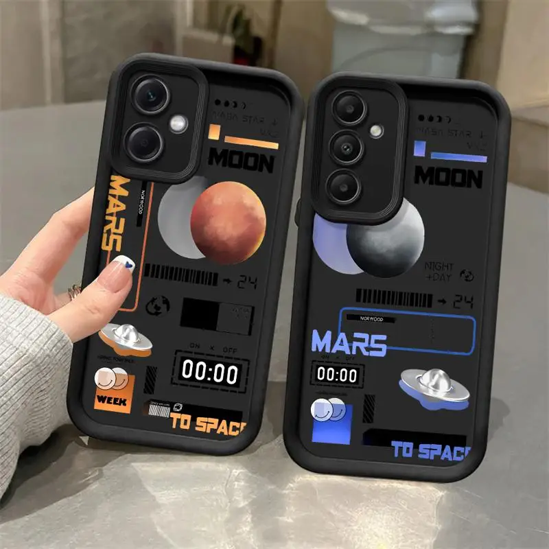 phone case for Redmi Note 12 13 5G 10Pro cases 11 10 12S 13pro 4G 11S 12ProPlus fundas 11Pro Cover Moon Star Space People Love