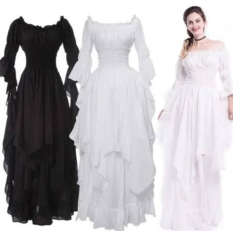 Cosplay donna Vintage abito medievale rinascimentale stile Victoria pirata abito gotico lunghezza pavimento abiti donna abito Lolita