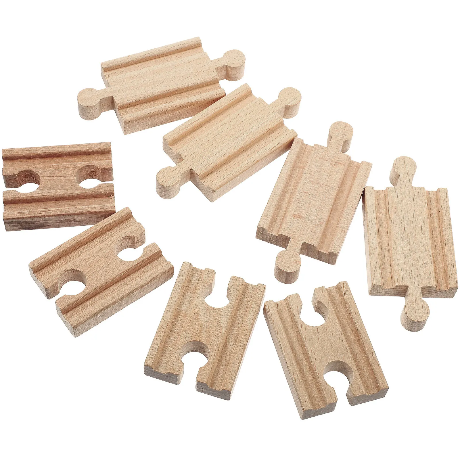 

8Pcs Wooden Railway Track Expansion Pieces Compatible Train Track Set Accessories for Kids Learning Logical Skills Play
