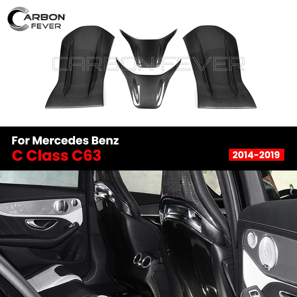 

Настоящая сухая спинка сиденья из углеродного волокна, накладка на автомобиль для Mercedes Benz C Class C63 OEM Style 2014-2019, 4 шт./компл.