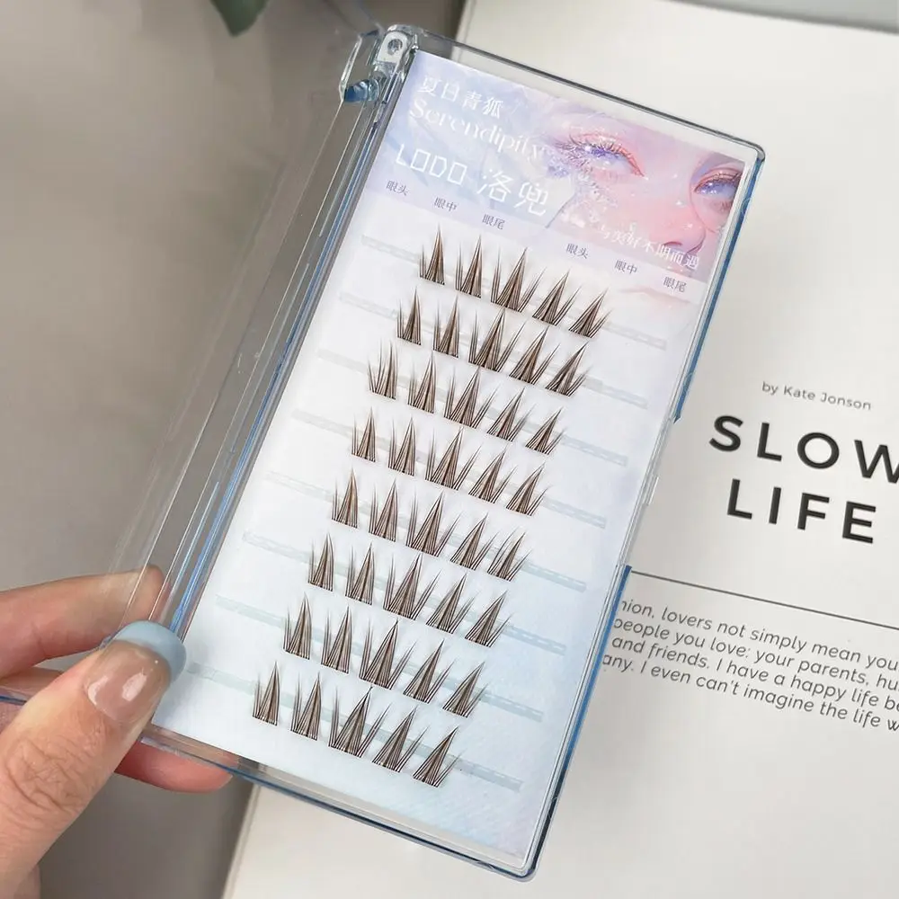 40 Uds. Pestañas individuales marrón caramelo, banda transparente realista Natural, pestañas postizas DIY para mujeres