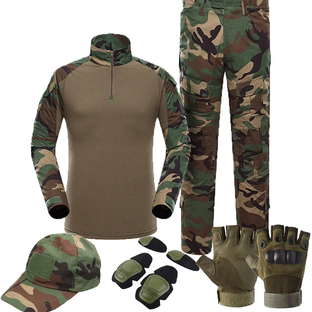 Tactische Uniform Militaire Outdoor Camouflage Pak Combat Shirts Broek Mannen Vissen Training Airsoft Paintball Jacht Kleding Sets - afbeelding 1