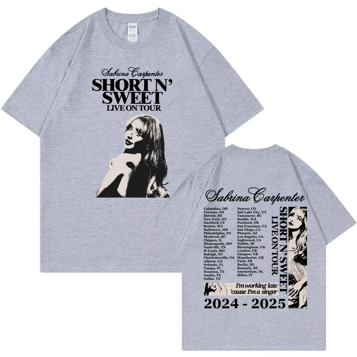 Sabrina Carpenter Graphic T Shirt Short N' Sweet Live on Tour 2024 T-shirt Men Women Fashion Hip Hop Vintage Aesthetics T-shirts