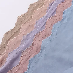 New Embroidered Shawls Chiffon Hijab Scarf Hijabs for Woman Turban Solid Color Scarves Head Wrap for Women Bandana Headband