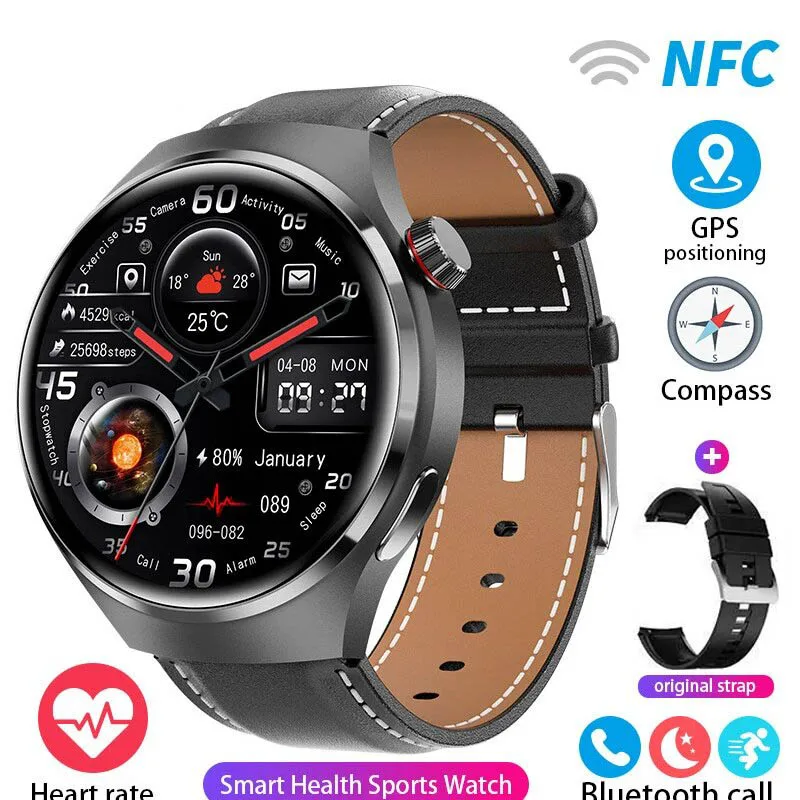 

2026 New Watch NFC Smart Watch Men 360*360 AMOLED Screen Heart Rate Bluetooth Call Waterproof Sports Man Smartwatch