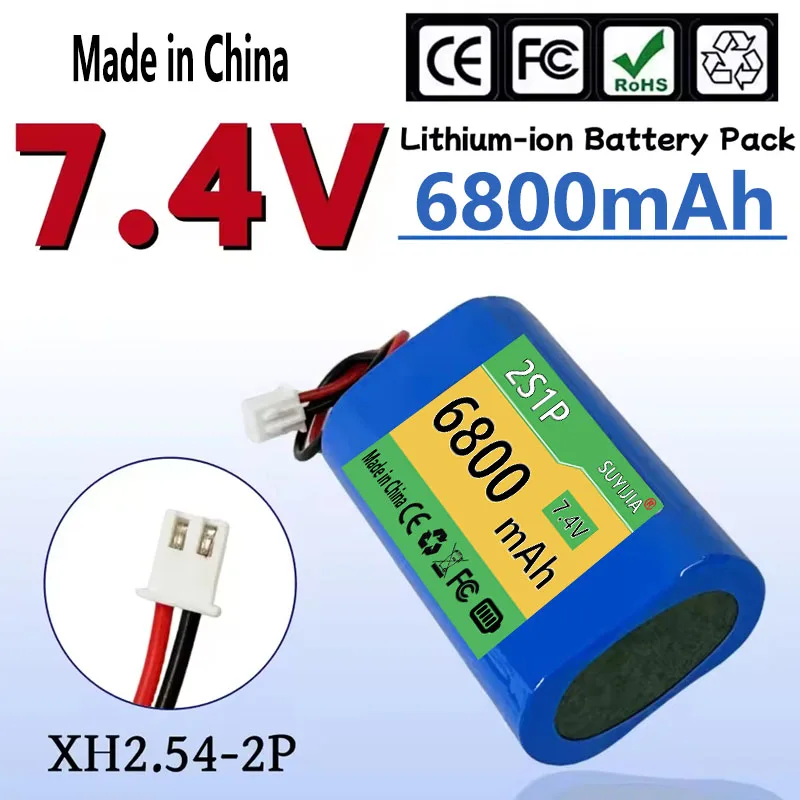 Batterie Lithium-ion 2S1P 7.4V 6800mAh, Rechargeable 18650 Pour Appareil Photo, Batterie De Secours Pour Jouet Électrique