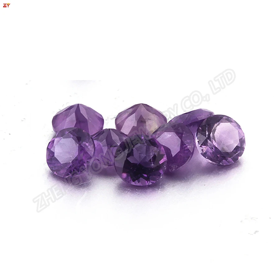 

Natural Amethyst Gemstone A Quality Round Cut Purple Diamond