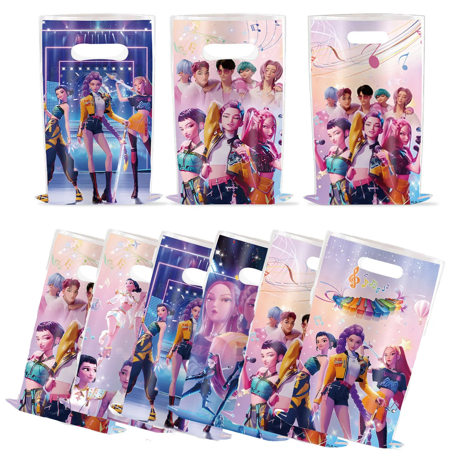 Sacs cadeaux chasseurs de démons, 10/50 pièces, sac à bonbons, sac à bonbons coréen Kpop Anime, sacs Goody de fête pour enfants, cadeaux d'anniversaire, cadeau de réception-cadeau pour bébé