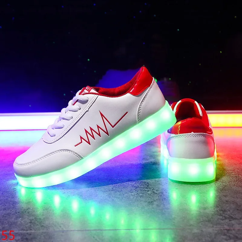 Maogu-Zapatillas luminosas para hombre y mujer, zapatos con luz LED, con carga USB brillante, 2024