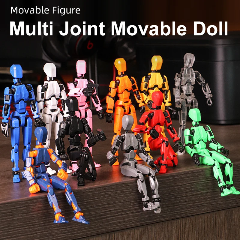 Jointed Movable Action Figures Shapeshift Robot 3D Printed Character Assemble Handmade Toys Parent-children Game Kids Gifts