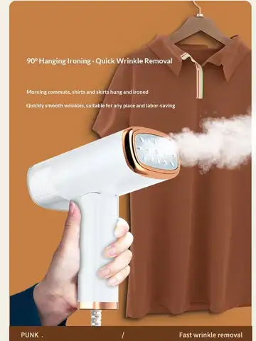 Folding Mini Steam Iron, Portable Handheld Garment Steamer, Wet & Dry Ironing Machine for Home Travel