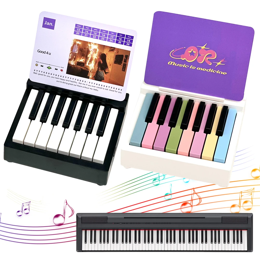 Singer Piano Calendar 2025 Playable Mini Piano Calendar Music Sheets Toy 15 Keys Piano Desk Calendar Gift for Fans