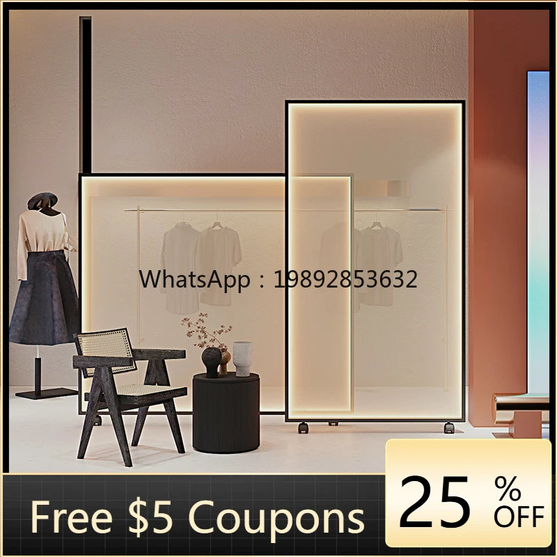 

LYY Aluminum Alloy Metal Screen Partition Living Room Entryway Mobile Entrance Hotel Office Luminous Seat Screen Blocking