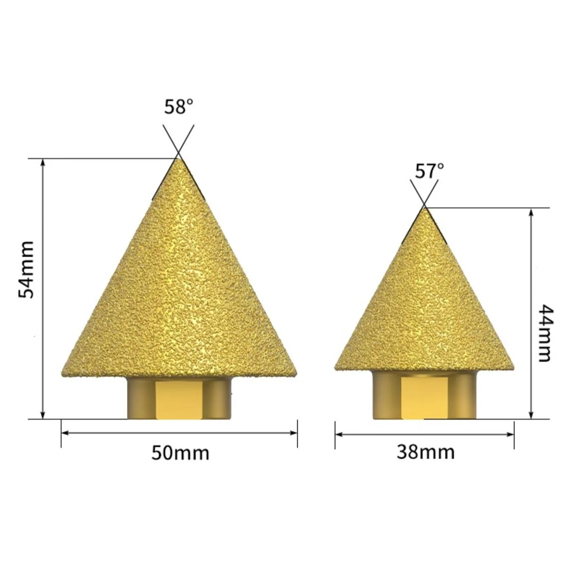 M14 موضوع الماس الميلا الشطب بت 38/50 مللي متر مخروط اللكم توسيع مثقاب الخشب طحن عجلة سيراميك الشطب