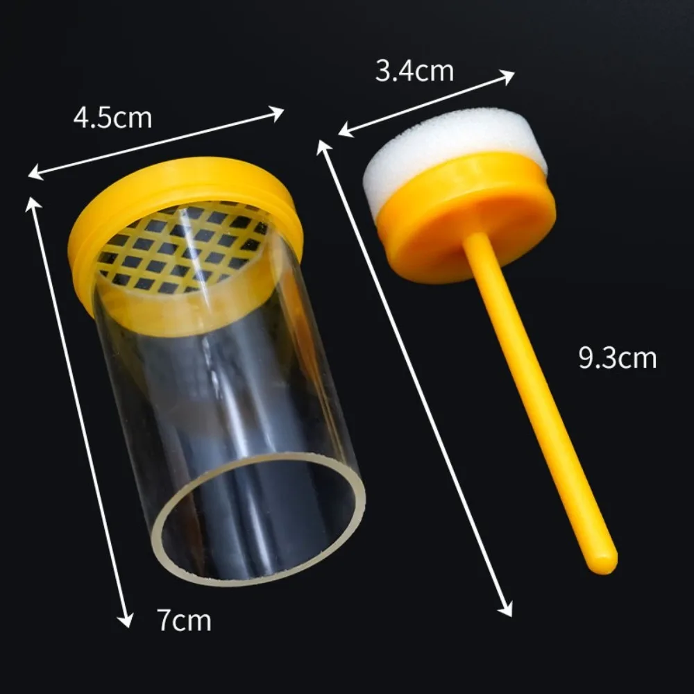 Transparent Queen Bee Labeled Bottle Queen Bee Cages Bee Marker Plunger Marker Tools Plastic Beekeeping Breeding Bottle