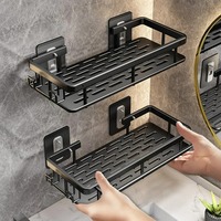 High Quality Wall Mounted Rectangular Rack Bathroom Storage Rack Towel Rack Wall Shower Shampoo Rack Drill Free Rack Tripod