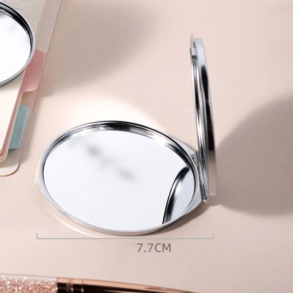 Bolso tulipa espelho de maquiagem quadrado dupla face espelho cosmético portátil ampliação espelho dobrável meninas senhoras