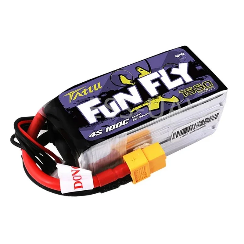 TATTU FUNFLY 1300mAh 1550mAh 1800mAh 3S 4S 11.1V 14.8V 100C Lipo Battery XT60 Plug for FPV 250 230 210 180 Size Drone