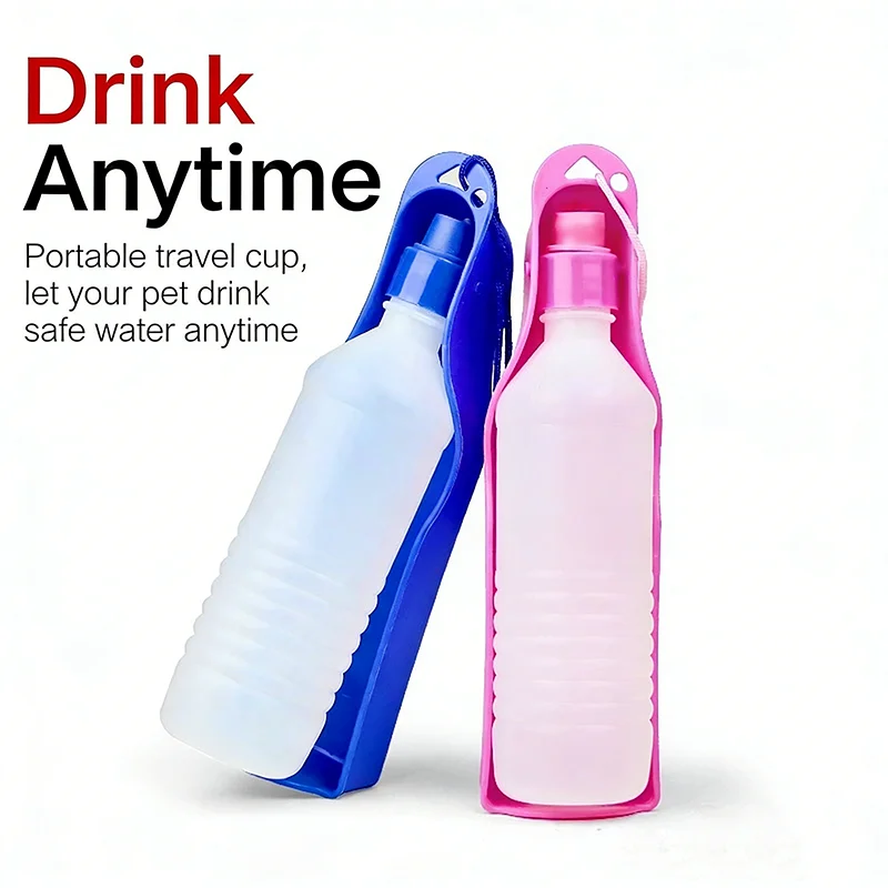 Compact Portable Pet Dog Water Bottle Travel Drinking Cup Feeding Supplies For Dogs Cats Outdoor Walking Doggie Water Dispenser